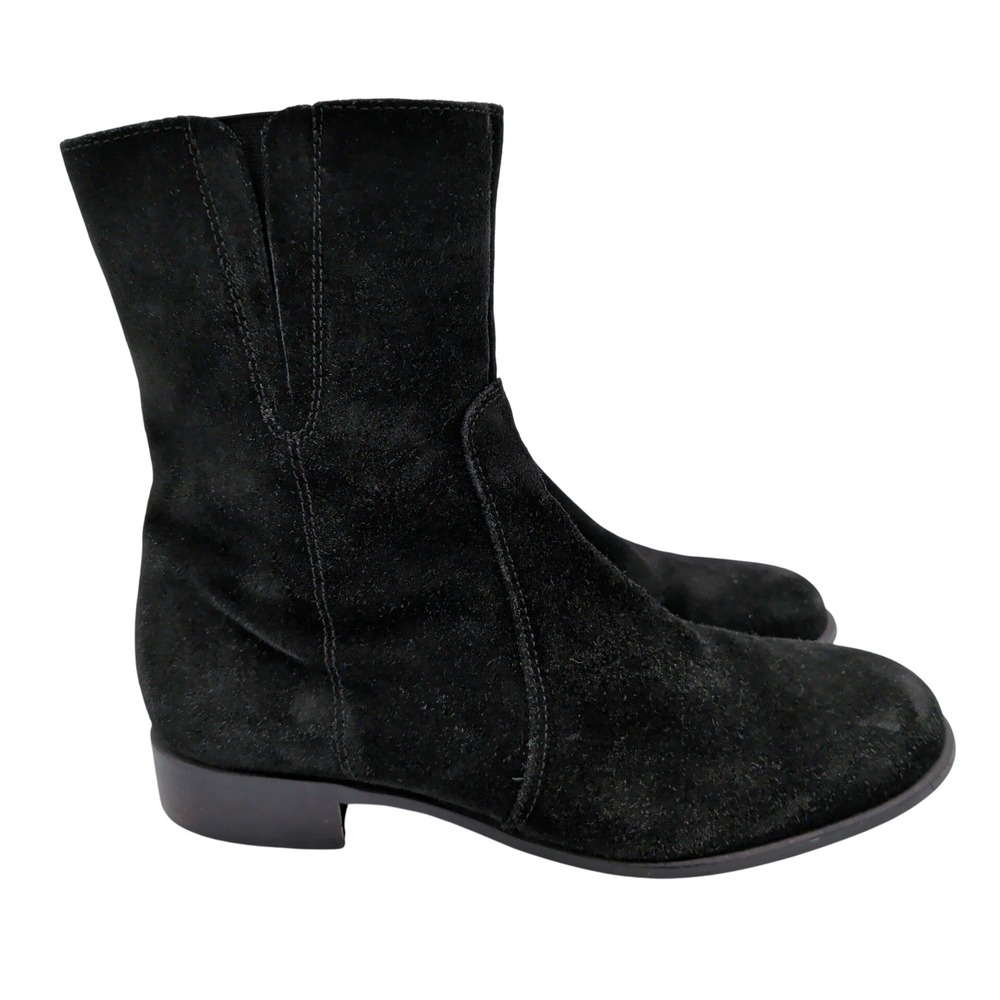 La Canadienne 24335 Black Suede Waterproof Mid Calf Boots Womens 7 M Canada